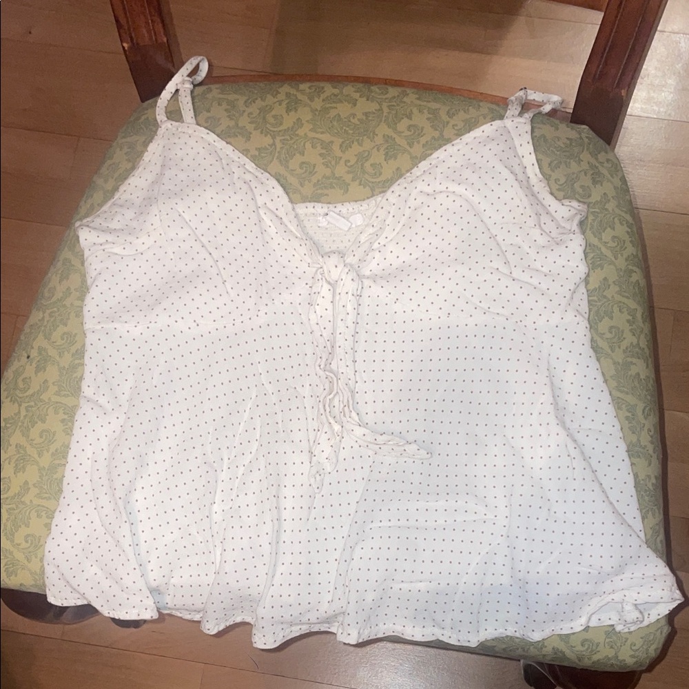 O'Neill White and Black Polka Dot Camisole